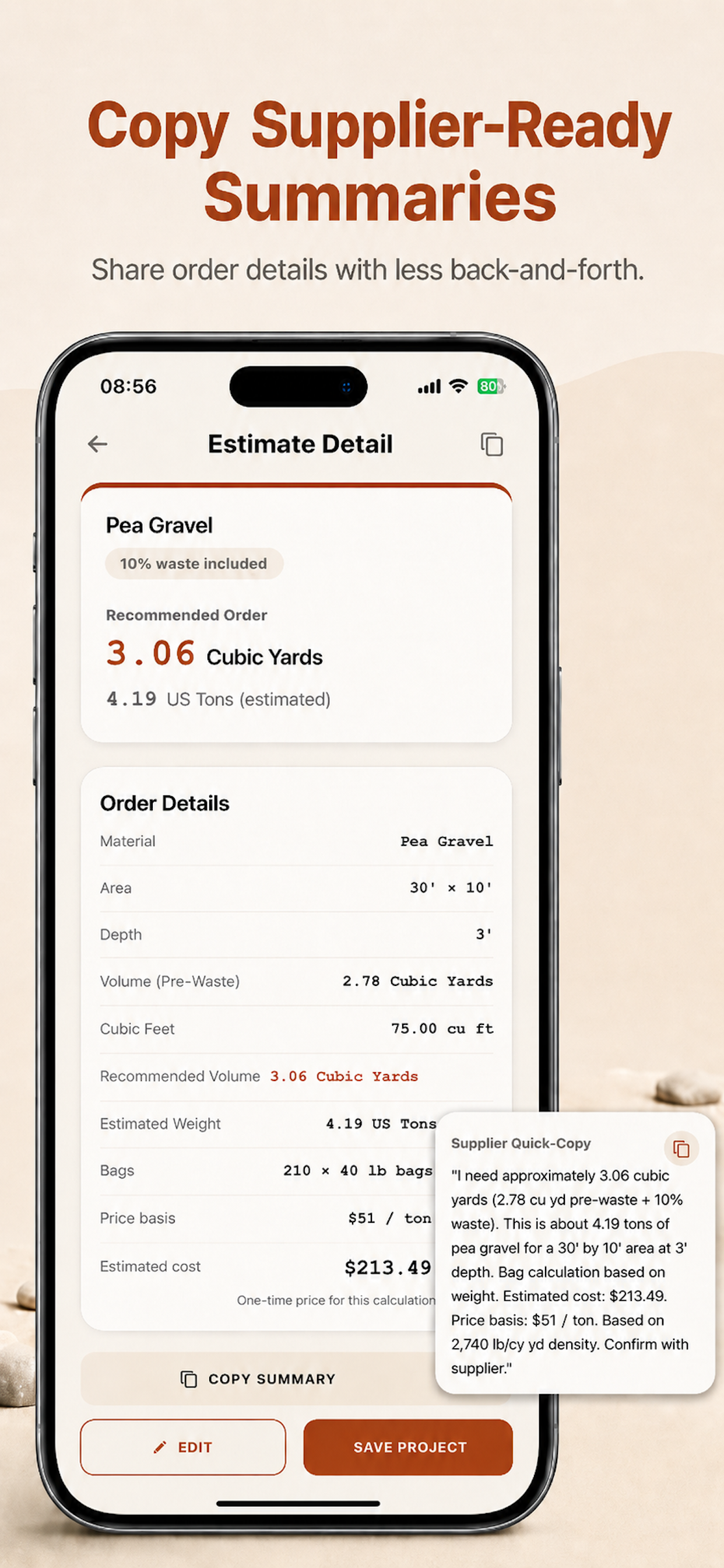 Project tracker and multi-area estimator